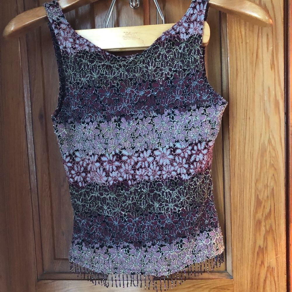 - Floral beaded tank